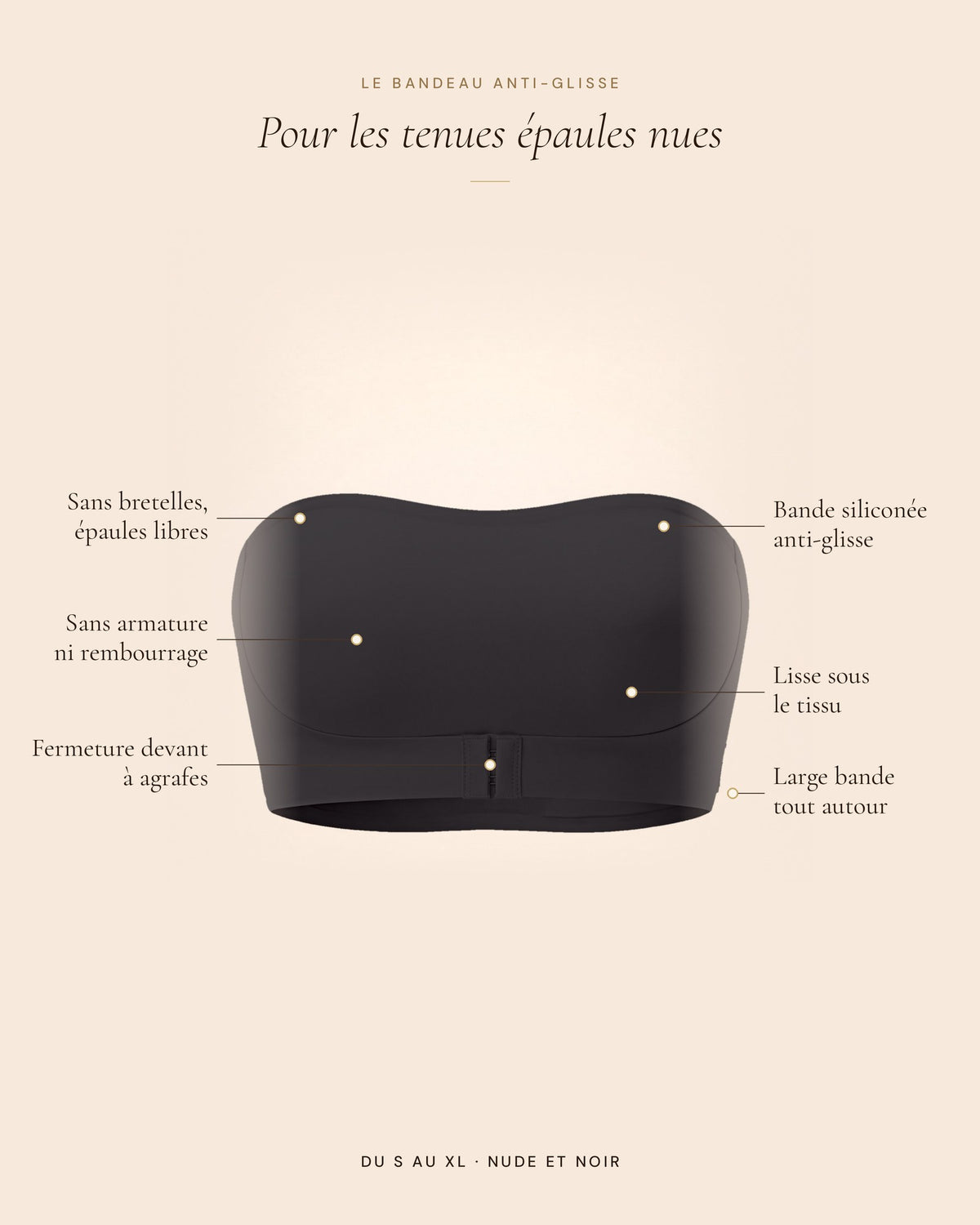 Le Bandeau Anti-Glisse noir, les détails du bandeau